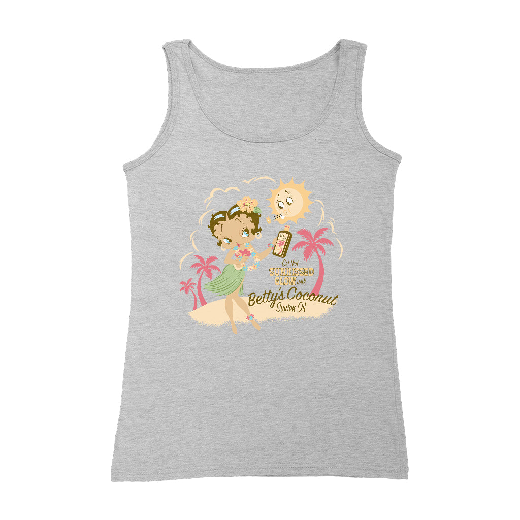 Betty Boop Bettys Coconut Suntan Oil Women's Vest-Betty Boop Shop