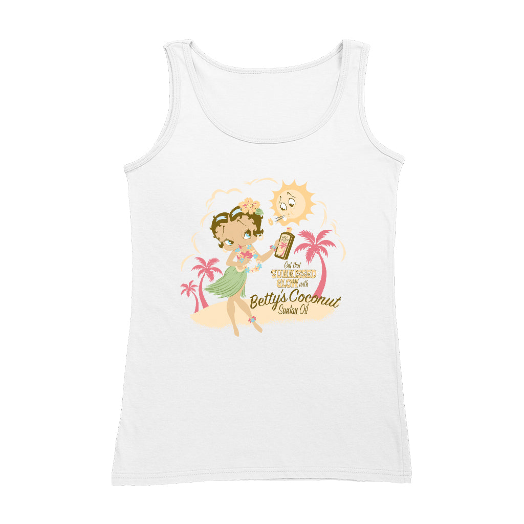Betty Boop Bettys Coconut Suntan Oil Women's Vest-Betty Boop Shop