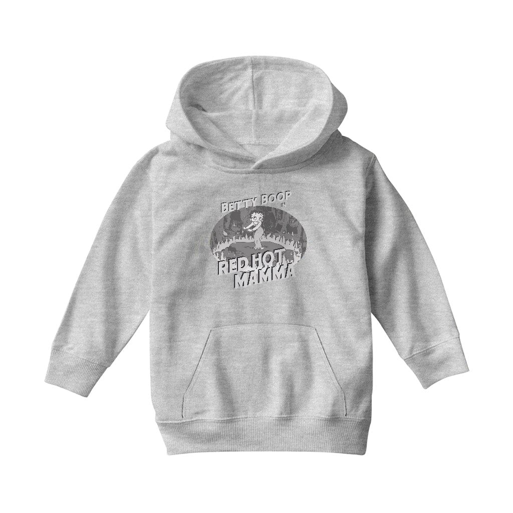 Betty Boop In Red Hot Mamma Kids Hooded Sweatshirt-Betty Boop Shop