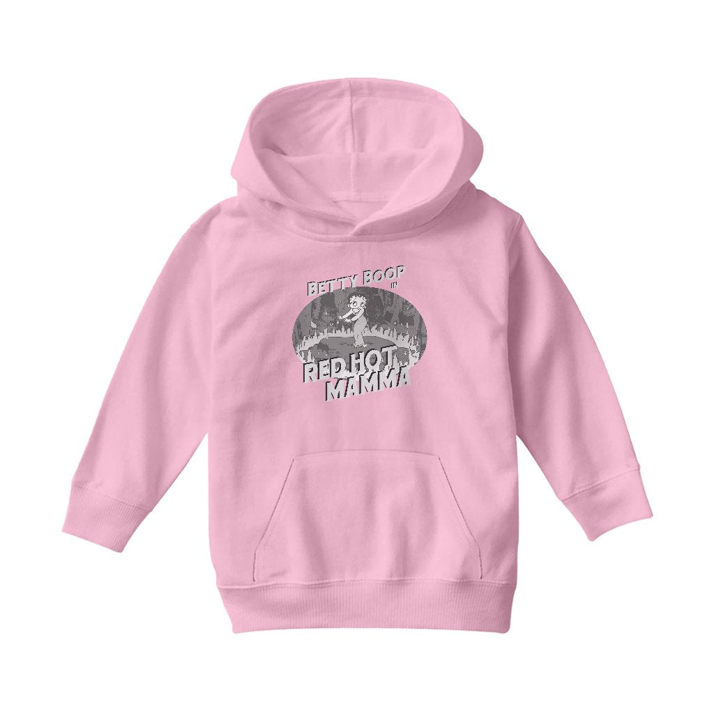 Betty Boop In Red Hot Mamma Kids Hooded Sweatshirt-Betty Boop Shop