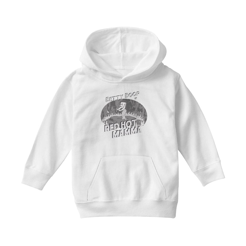 Betty Boop In Red Hot Mamma Kids Hooded Sweatshirt-Betty Boop Shop