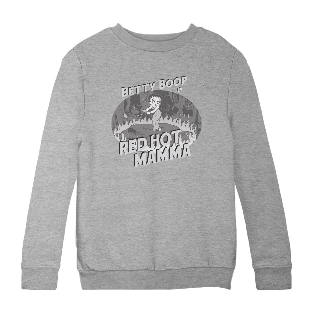 Betty Boop In Red Hot Mamma Kids Sweatshirt-Betty Boop Shop