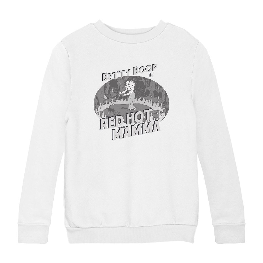 Betty Boop In Red Hot Mamma Kids Sweatshirt-Betty Boop Shop