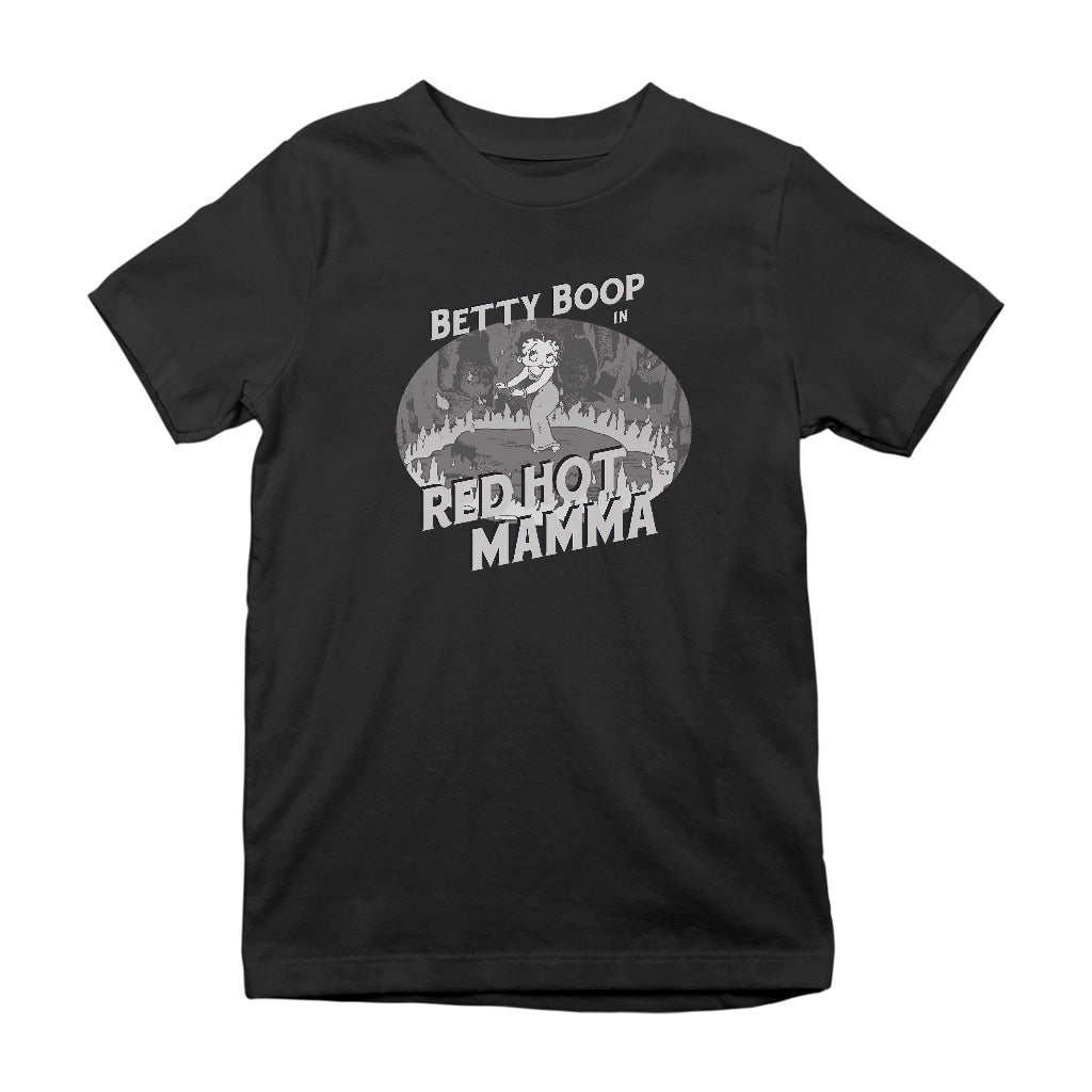 Betty Boop In Red Hot Mamma Kids T-Shirt-Betty Boop Shop