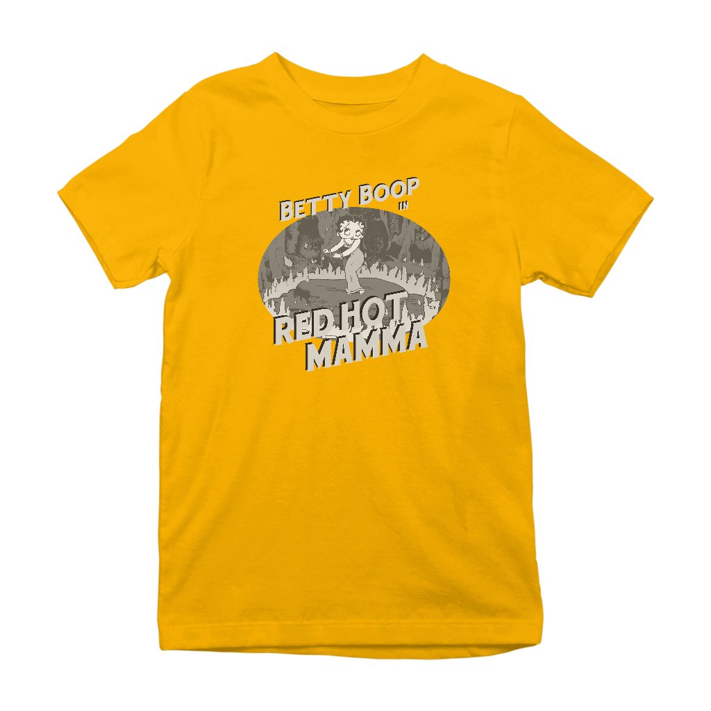 Betty Boop In Red Hot Mamma Kids T-Shirt-Betty Boop Shop