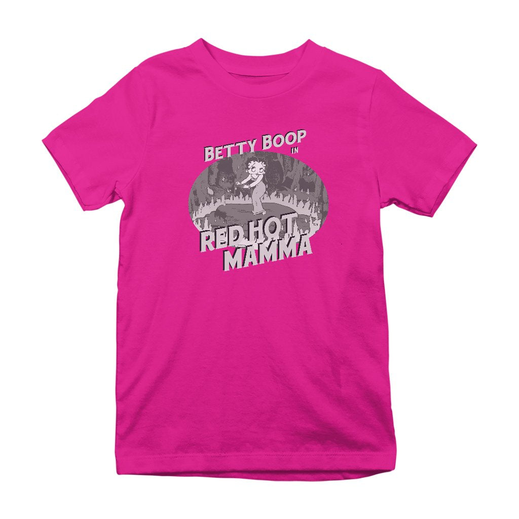 Betty Boop In Red Hot Mamma Kids T-Shirt-Betty Boop Shop