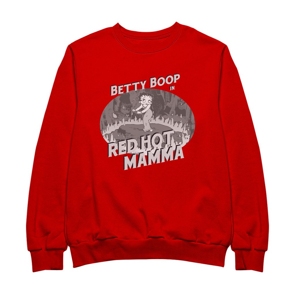 Betty Boop In Red Hot Mamma Men's Sweatshirt-Betty Boop Shop