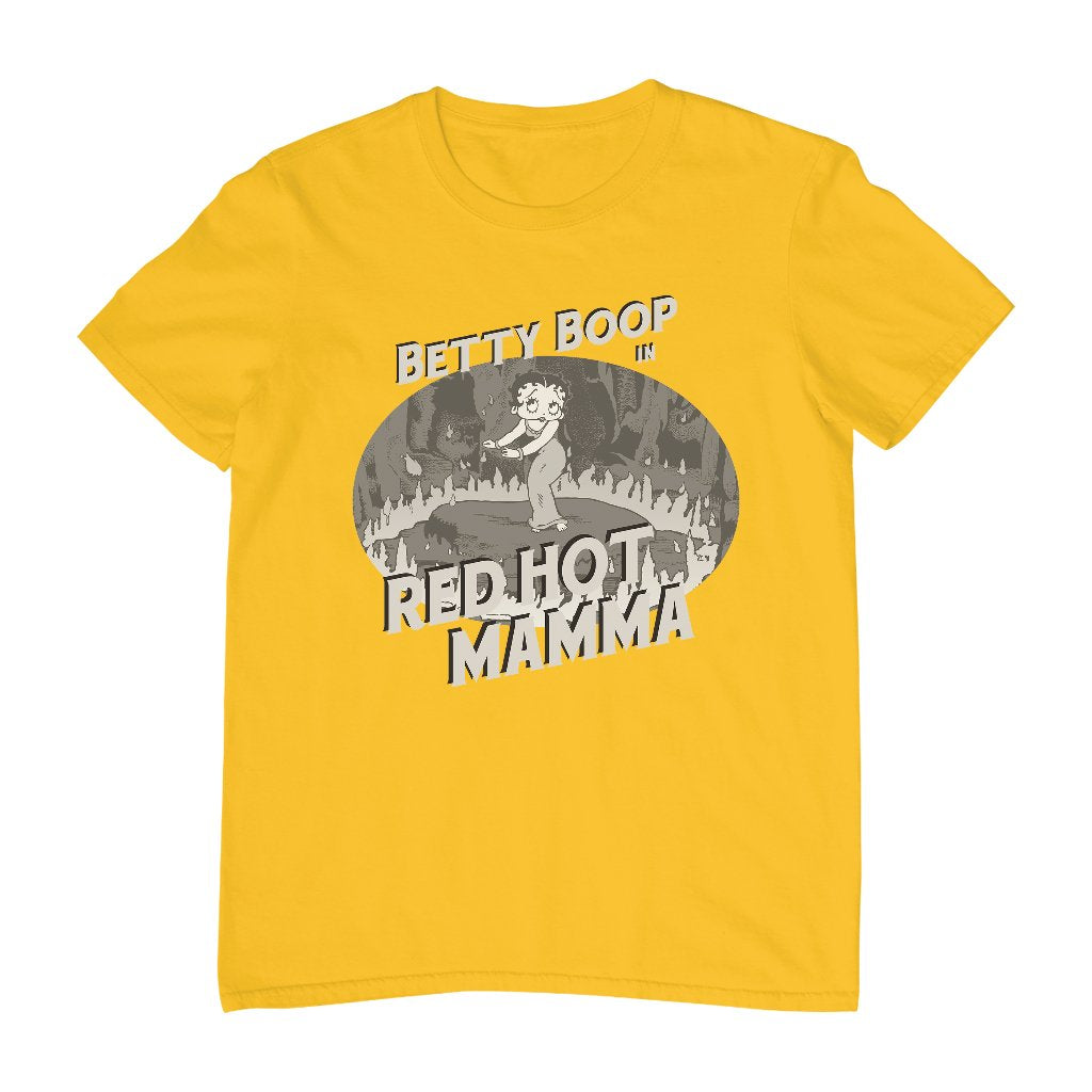 Betty Boop In Red Hot Mamma Men's T-Shirt-Betty Boop Shop