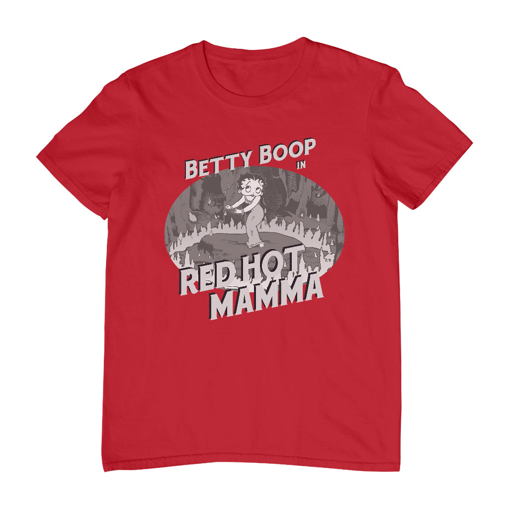 Betty Boop In Red Hot Mamma Men's T-Shirt-Betty Boop Shop