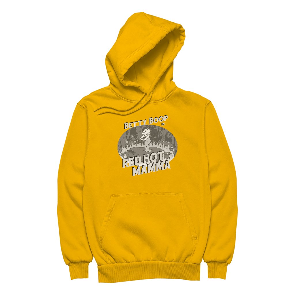 Betty Boop In Red Hot Mamma Women's Hooded Sweatshirt-Betty Boop Shop