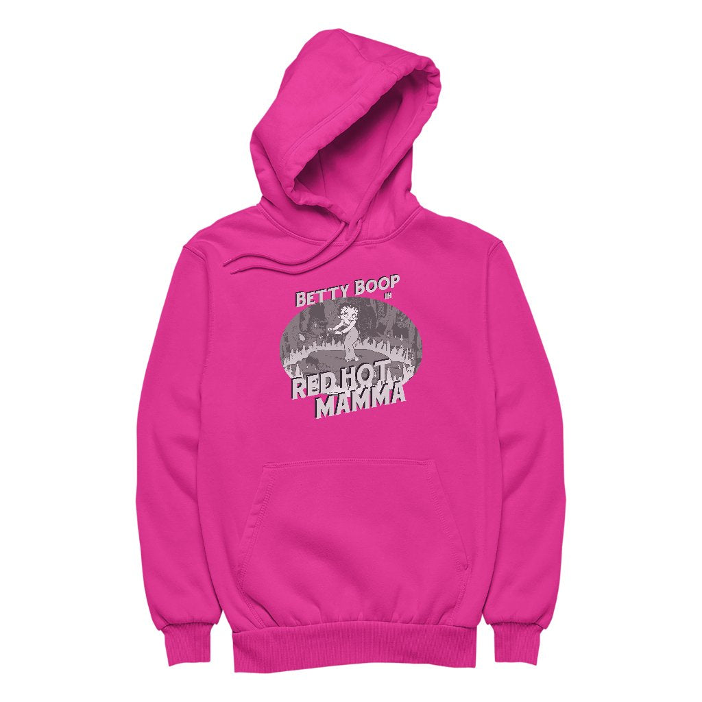 Betty Boop In Red Hot Mamma Women's Hooded Sweatshirt-Betty Boop Shop