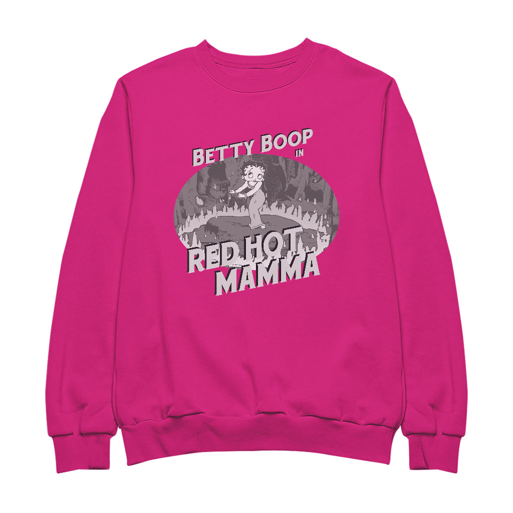 Betty Boop In Red Hot Mamma Women's Sweatshirt-Betty Boop Shop