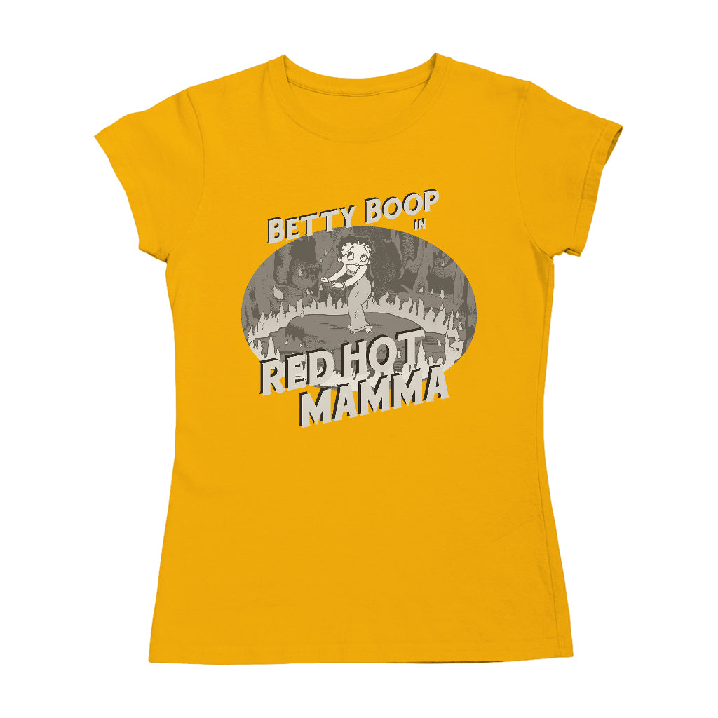 Betty Boop In Red Hot Mamma Women's T-Shirt-Betty Boop Shop