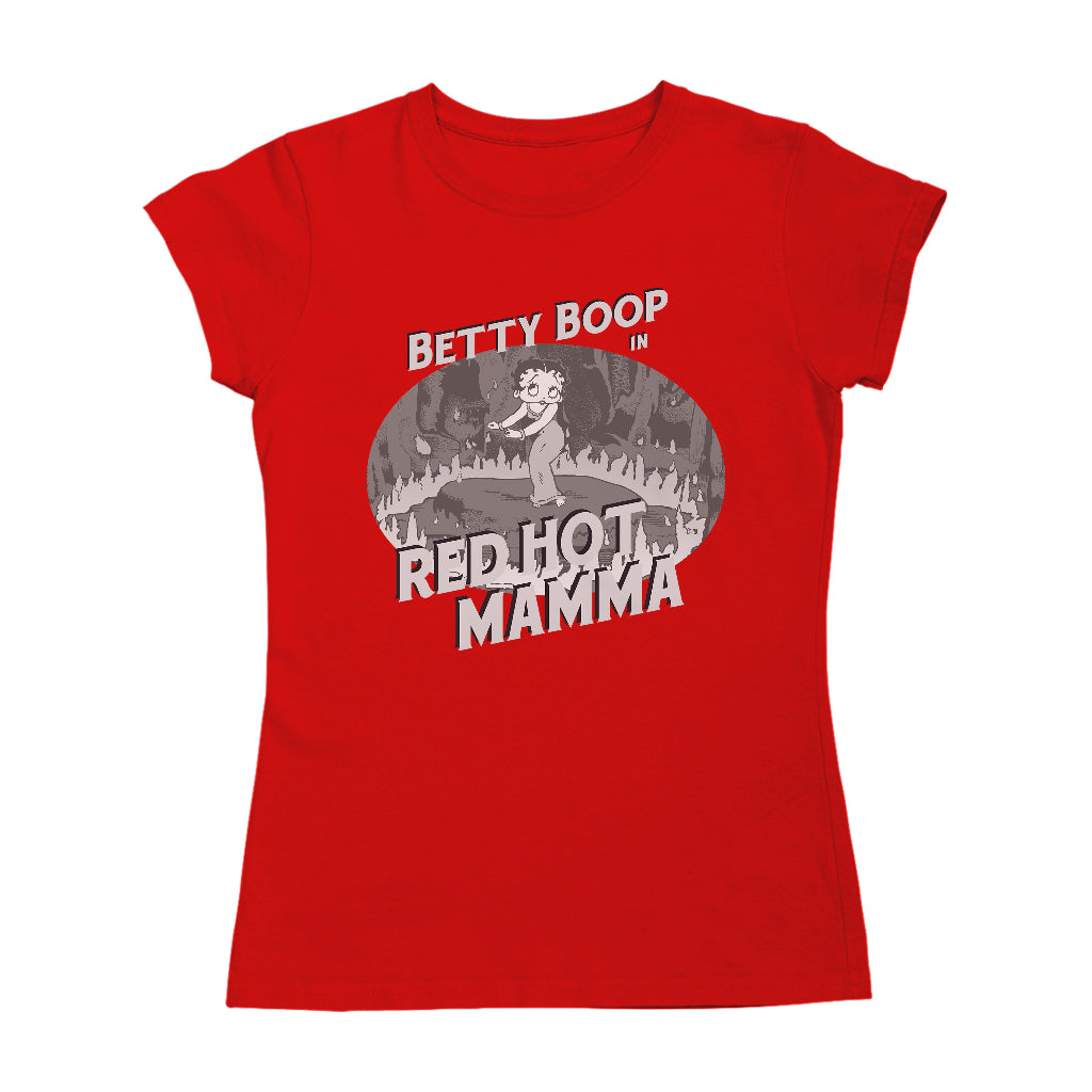 Betty Boop In Red Hot Mamma Women's T-Shirt-Betty Boop Shop