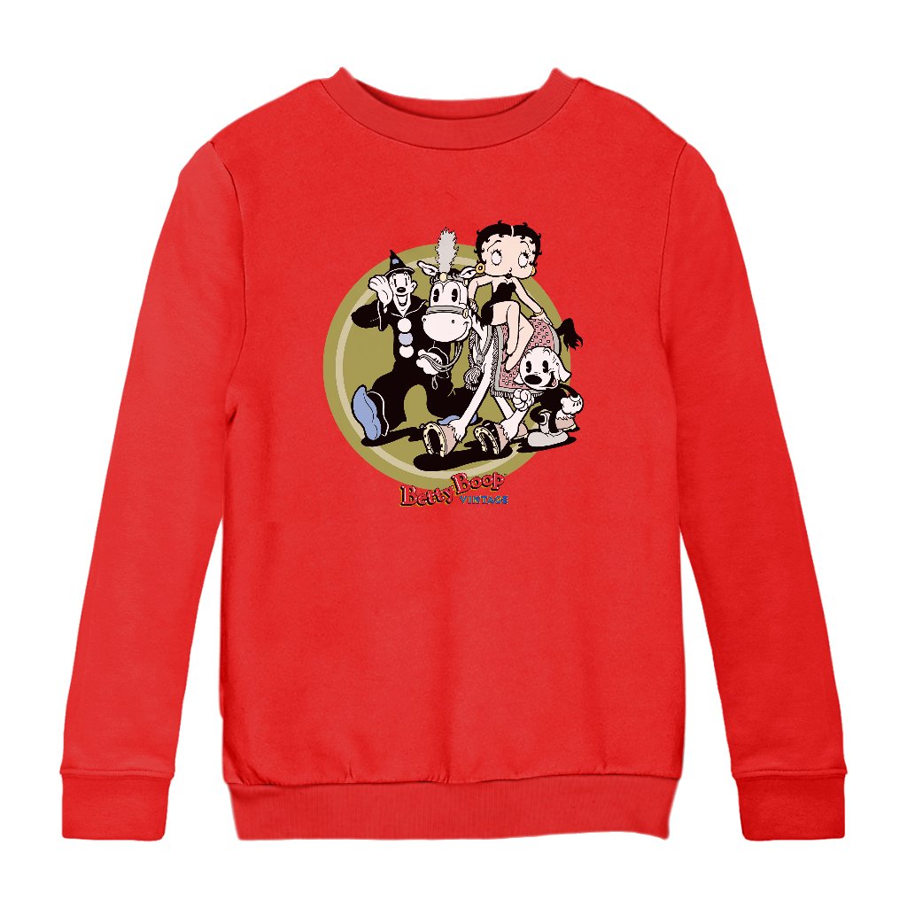 Betty Boop Vintage Circus Crew Kids Sweatshirt-Betty Boop Shop