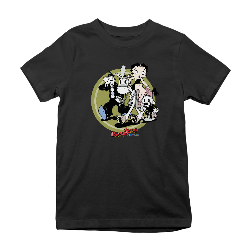 Betty Boop Vintage Circus Crew Kids T-Shirt-Betty Boop Shop
