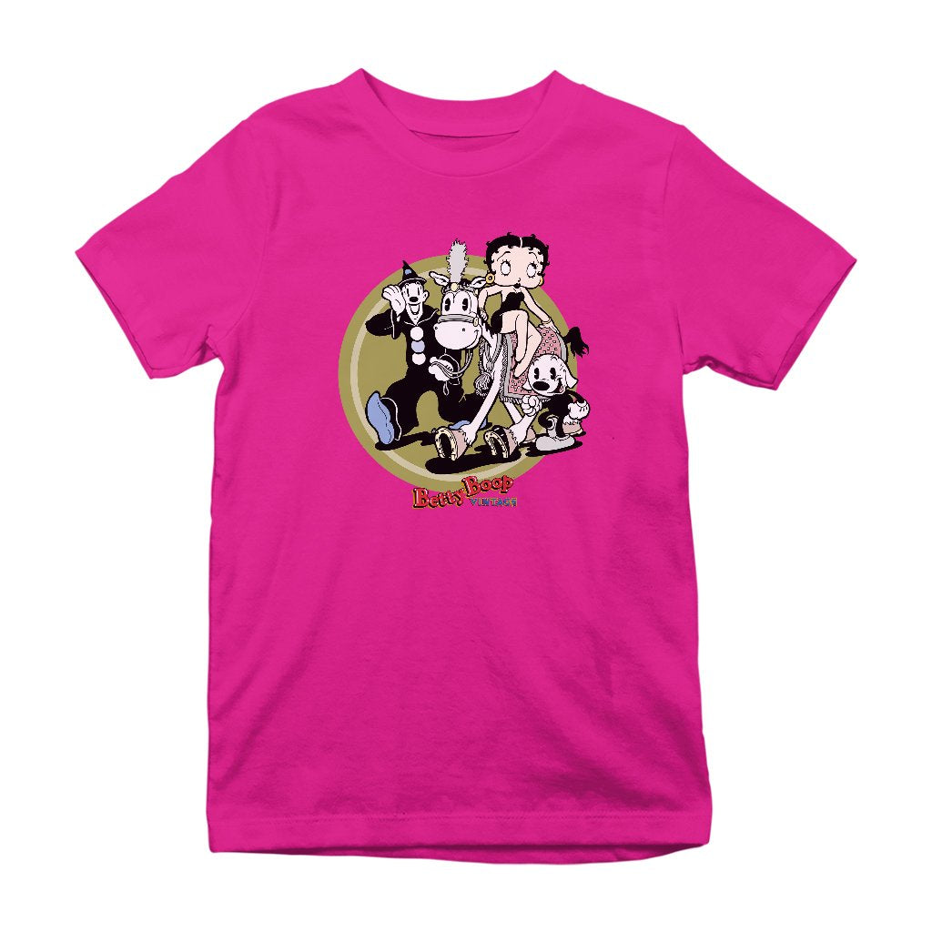 Betty Boop Vintage Circus Crew Kids T-Shirt-Betty Boop Shop