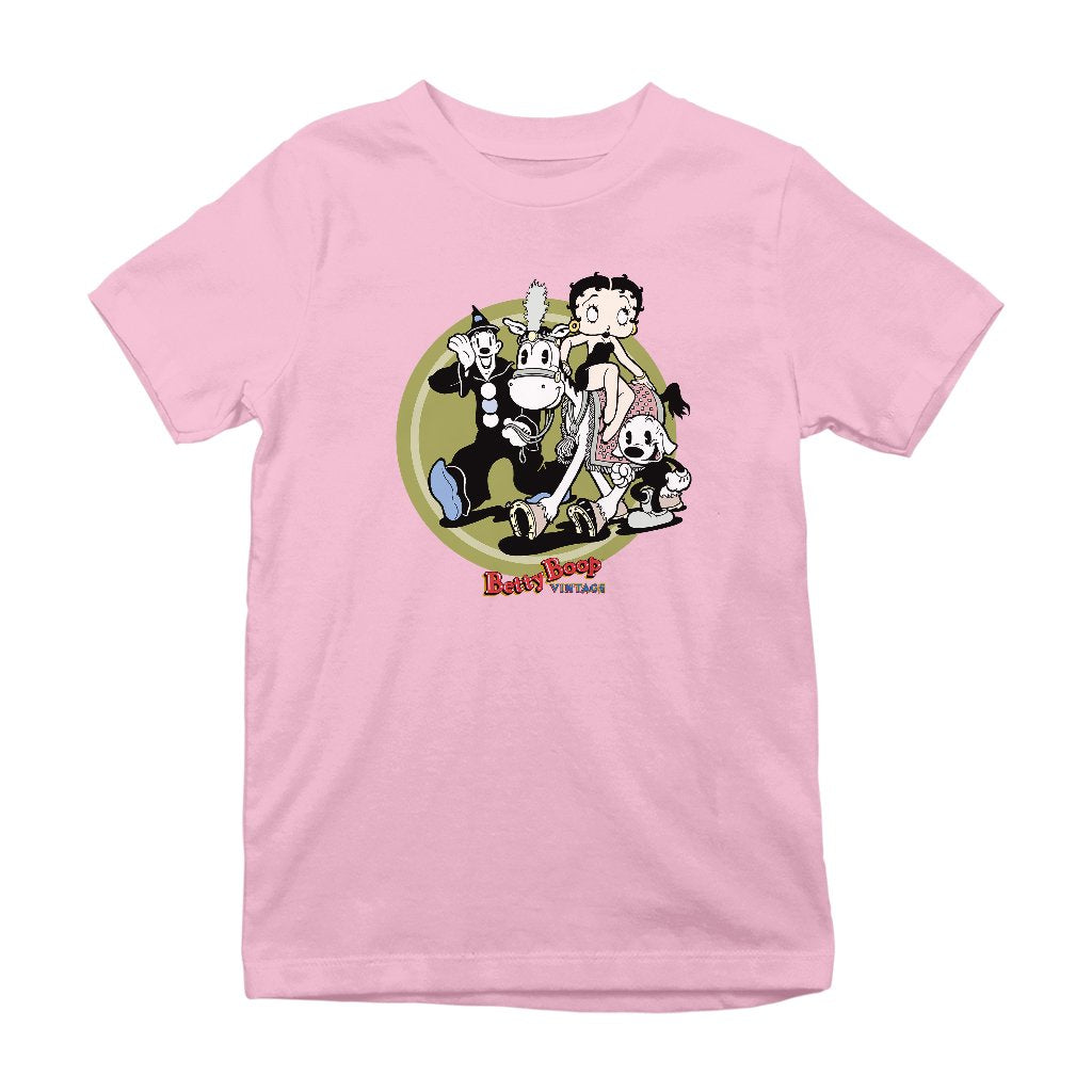 Betty Boop Vintage Circus Crew Kids T-Shirt-Betty Boop Shop
