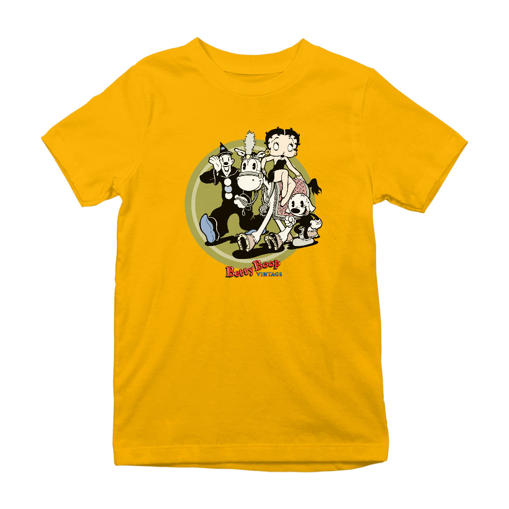 Betty Boop Vintage Circus Crew Kids T-Shirt-Betty Boop Shop