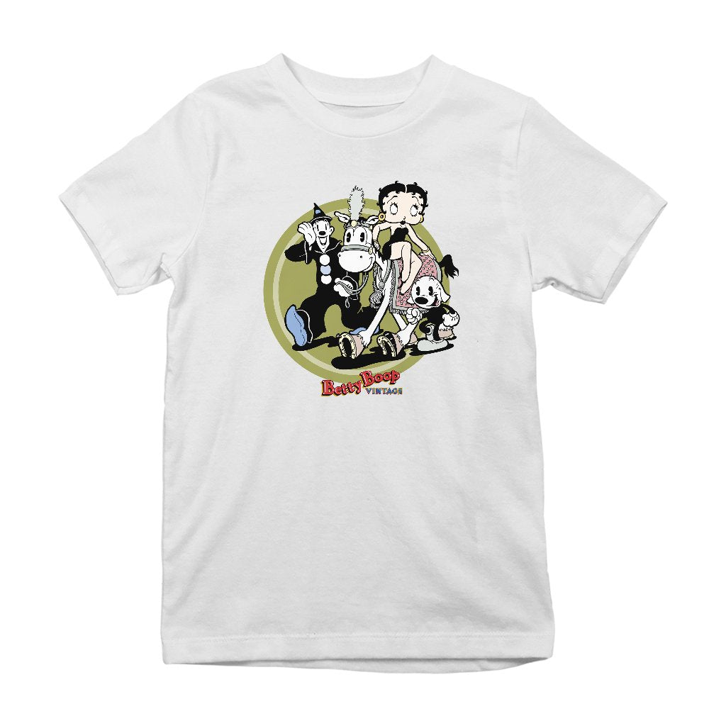 Betty Boop Vintage Circus Crew Kids T-Shirt-Betty Boop Shop