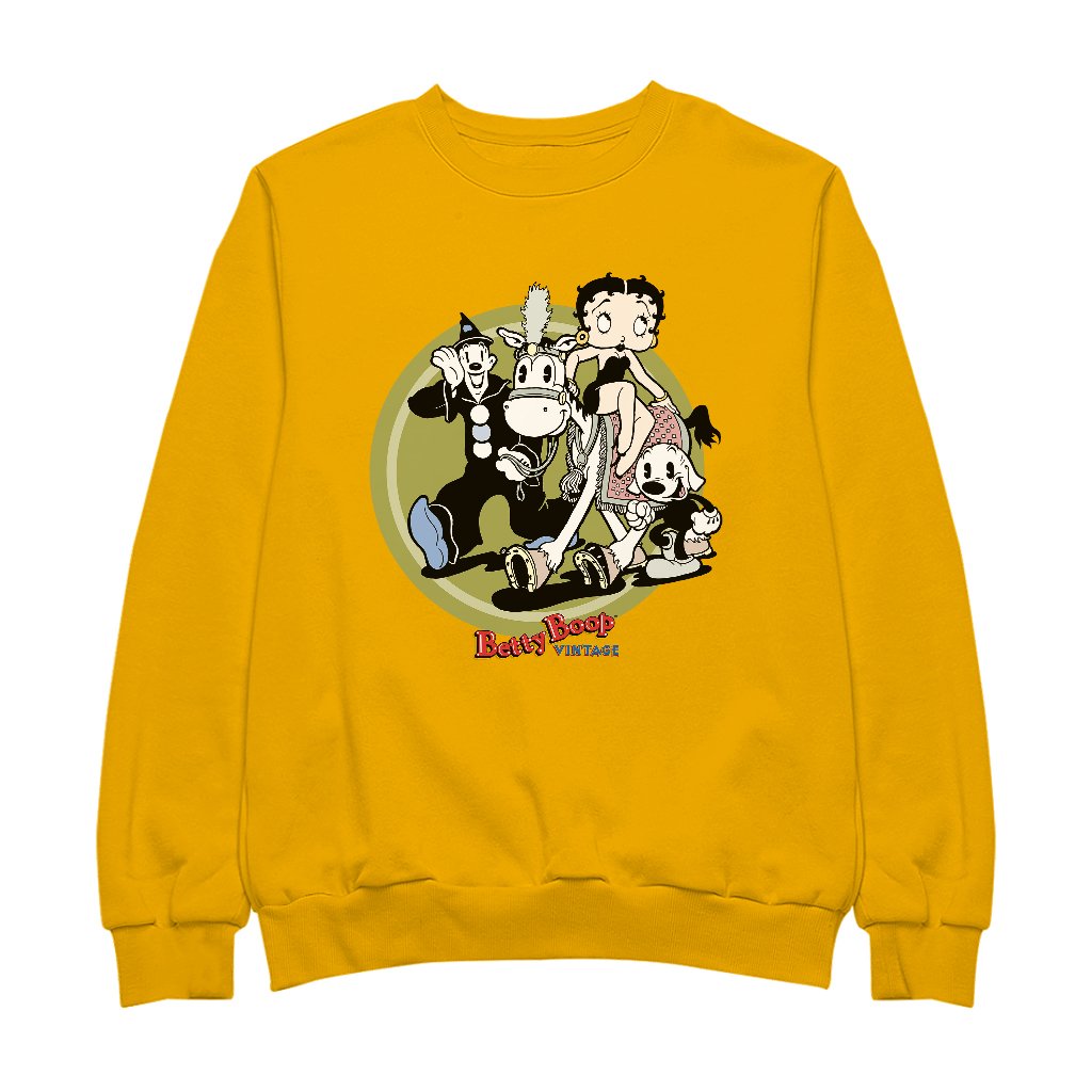 Betty Boop Vintage Circus Crew Men's Sweatshirt-Betty Boop Shop