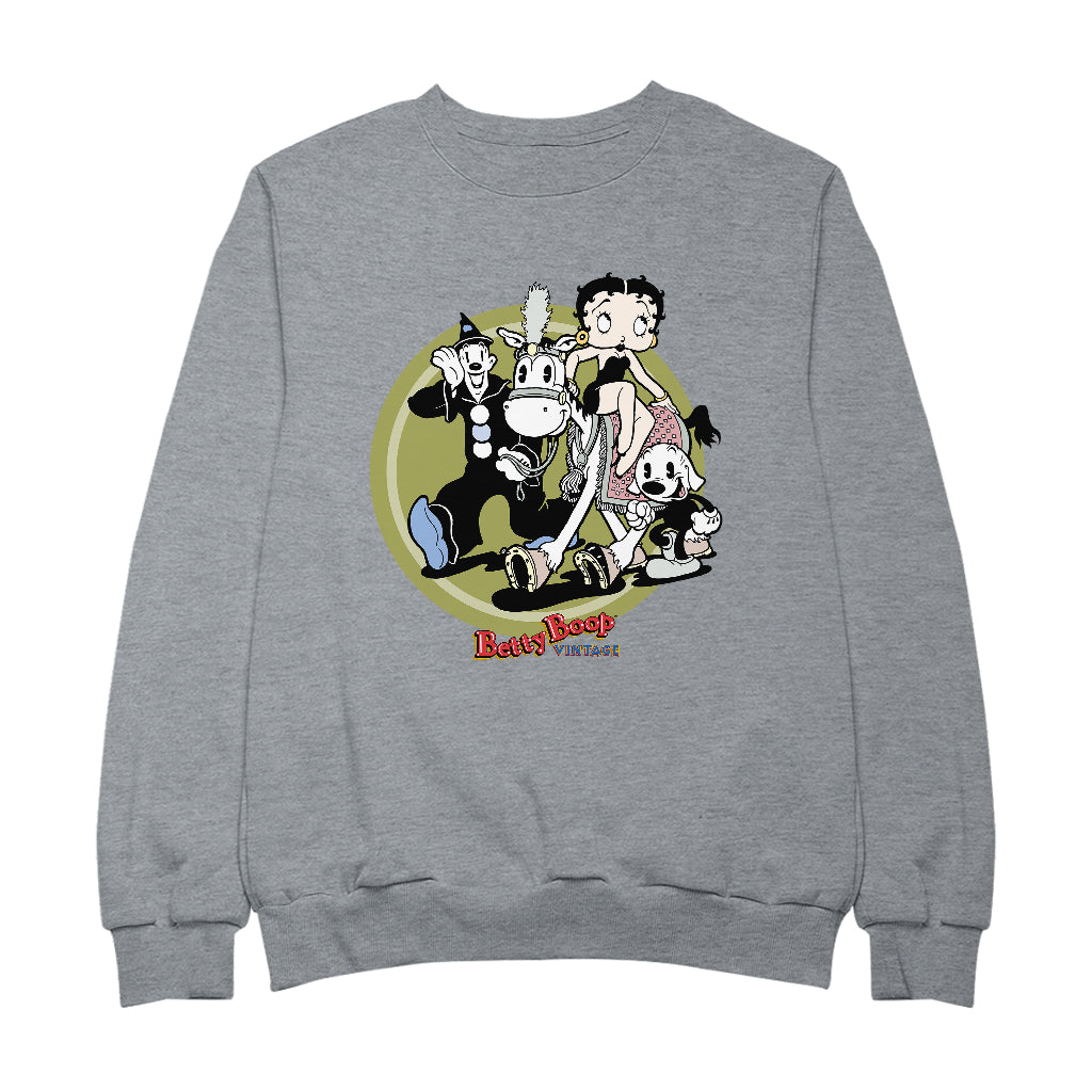 Betty Boop Vintage Circus Crew Men's Sweatshirt-Betty Boop Shop