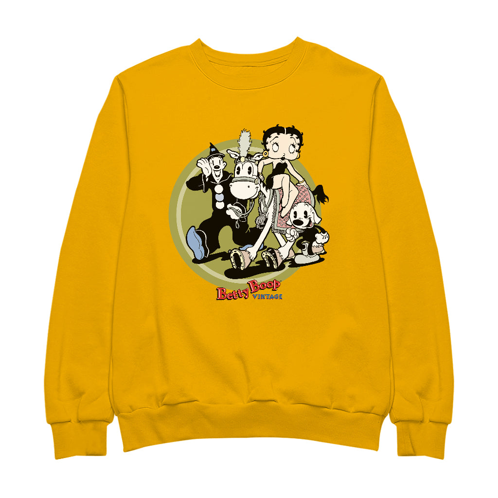 Betty Boop Vintage Circus Crew Men's Sweatshirt-Betty Boop Shop