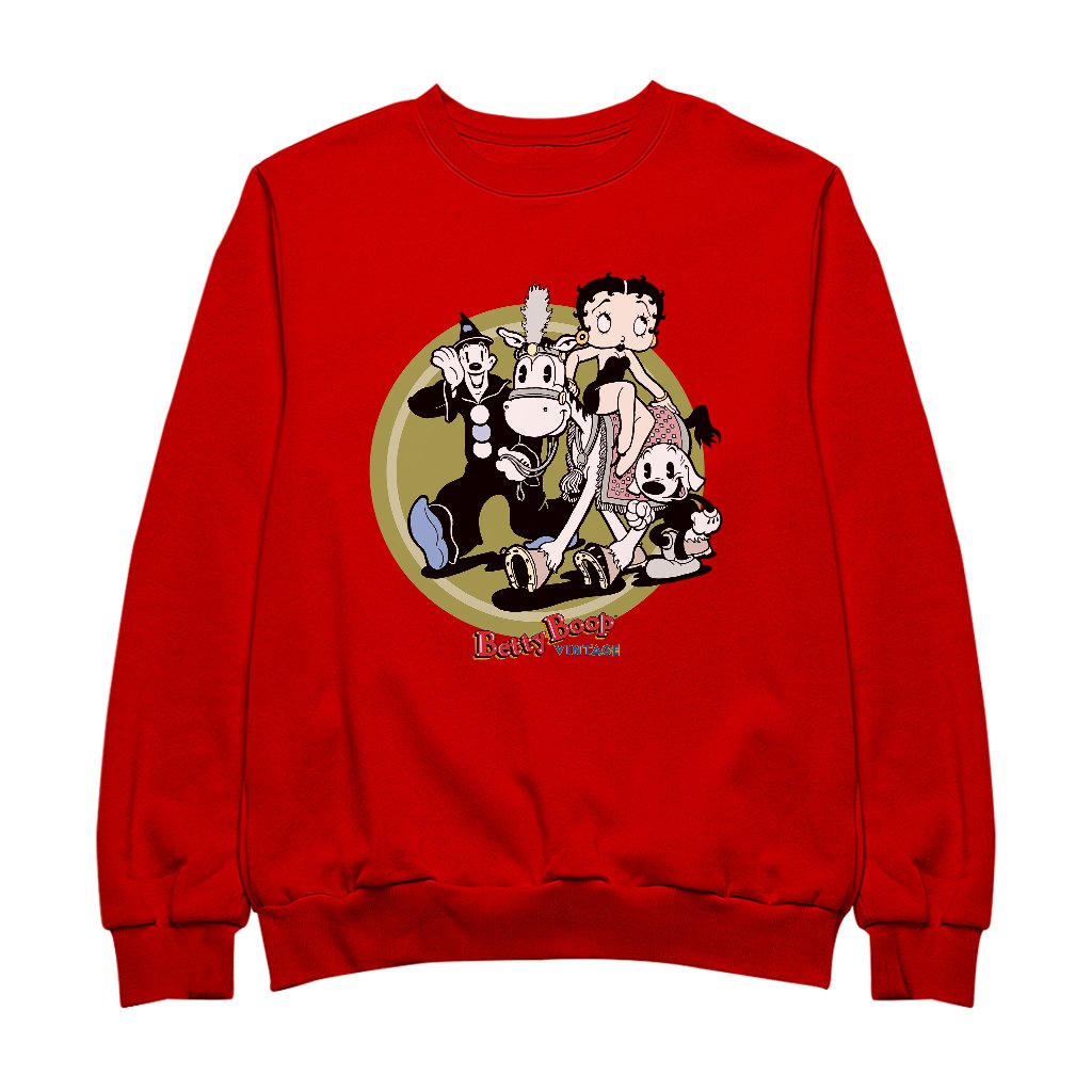Betty Boop Vintage Circus Crew Men's Sweatshirt-Betty Boop Shop