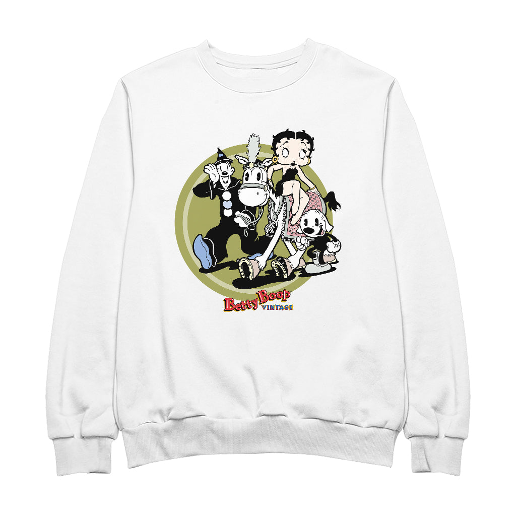 Betty Boop Vintage Circus Crew Men's Sweatshirt-Betty Boop Shop