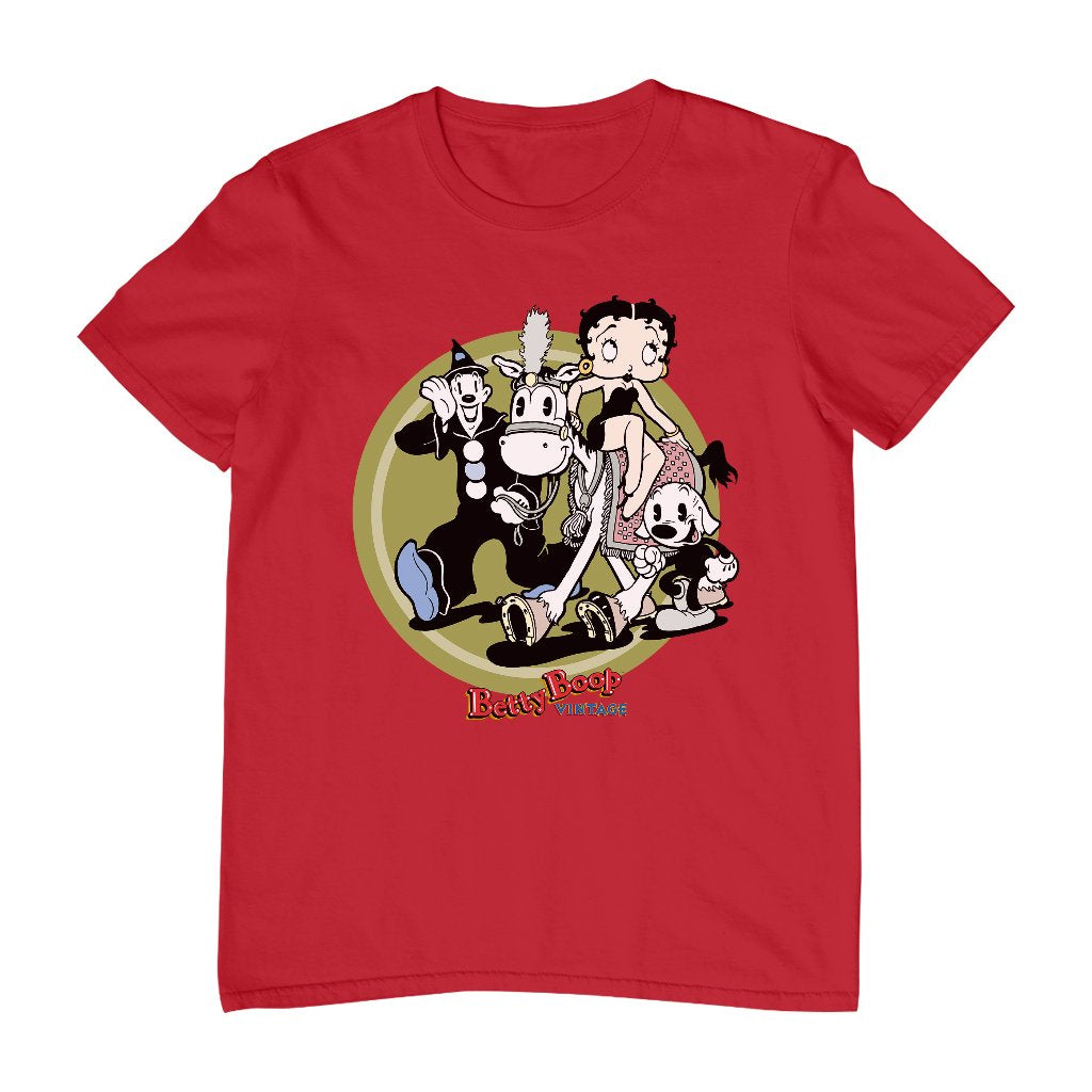Betty Boop Vintage Circus Crew Men's T-Shirt-Betty Boop Shop