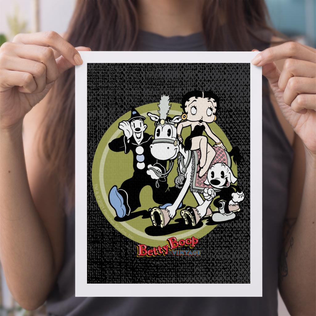 Betty Boop Vintage Circus Crew A4 Print