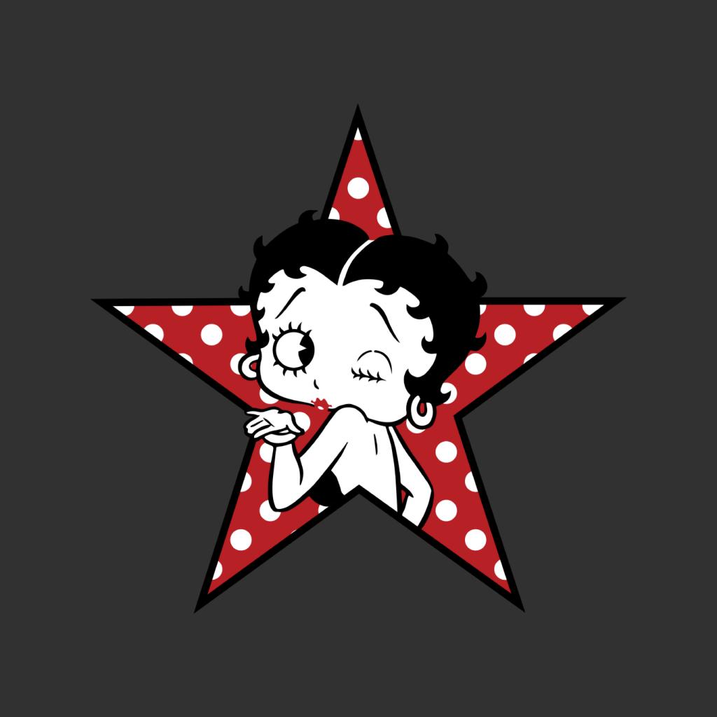 Betty Boop Wink Polka Dot Star Women's Hooded Sweatshirt-Betty Boop Shop