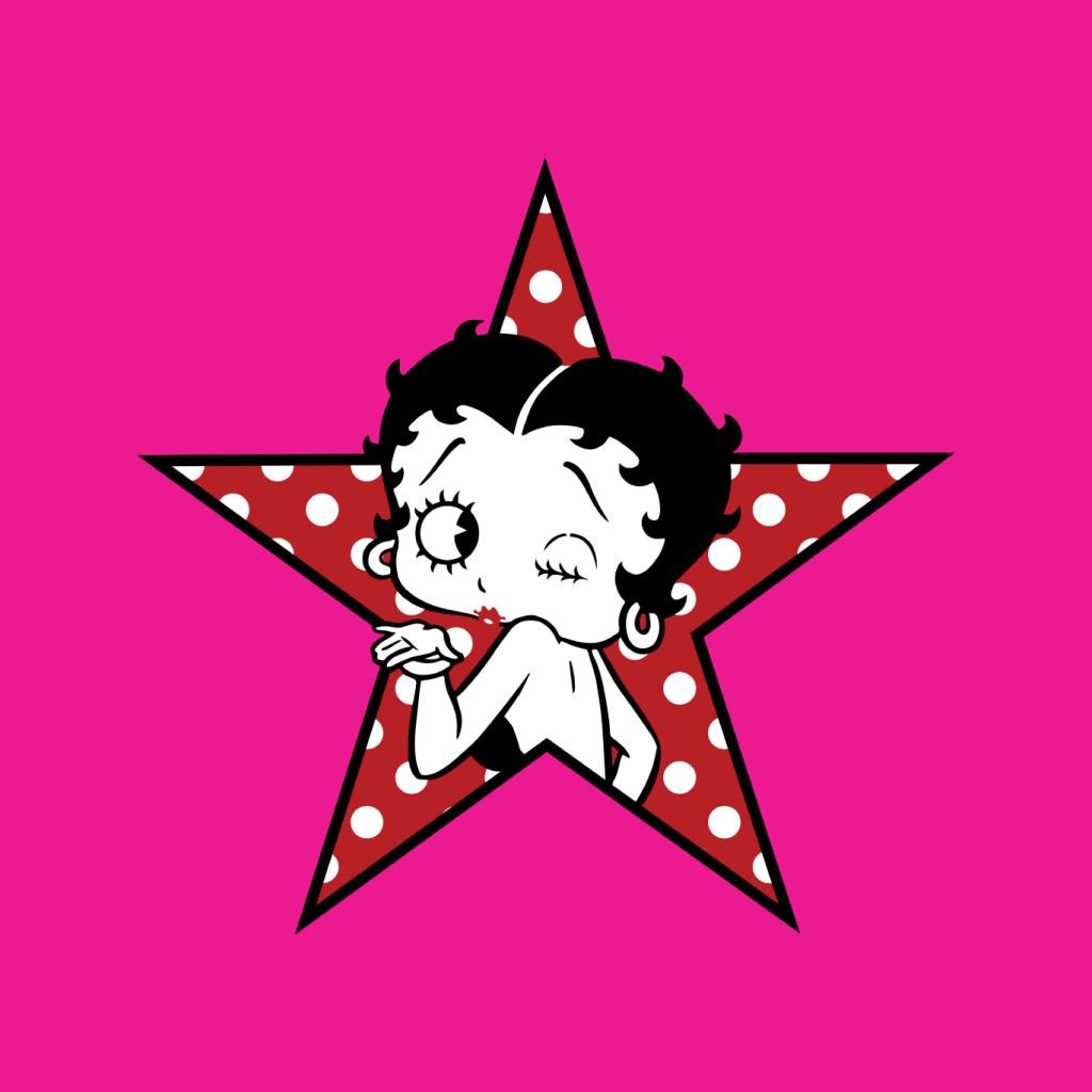 Betty Boop Wink Polka Dot Star Women's Hooded Sweatshirt-Betty Boop Shop