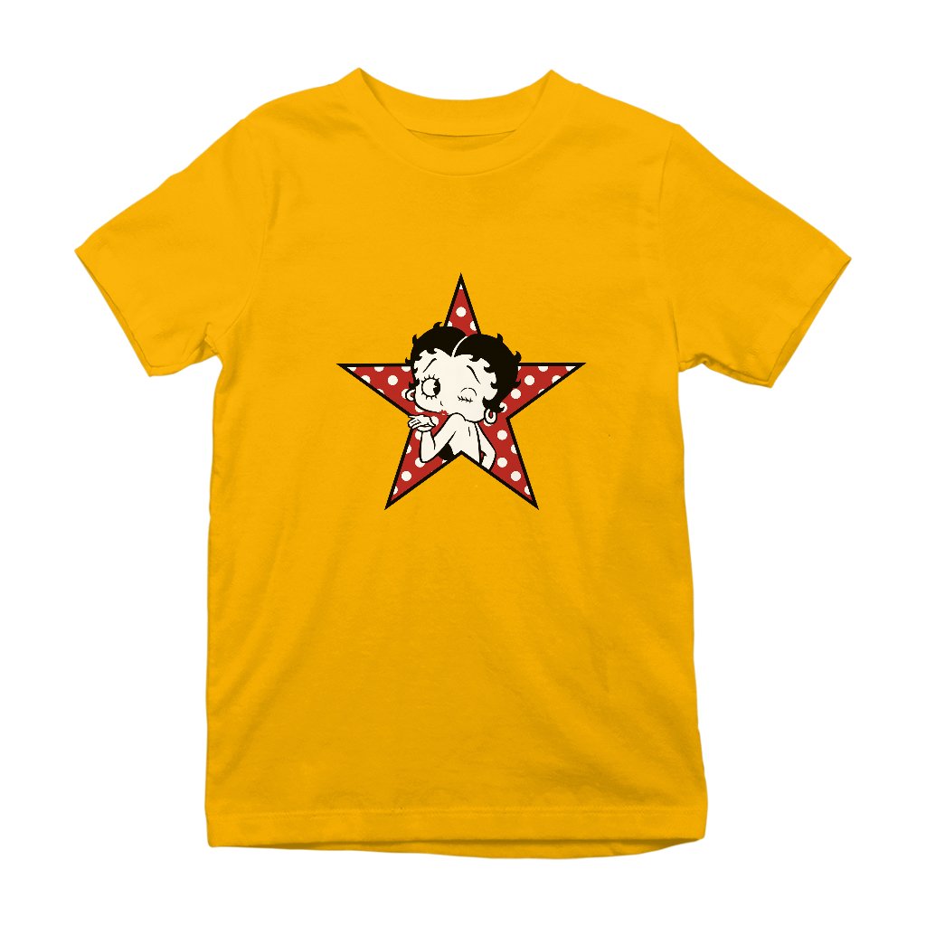 Betty Boop Wink Polka Dot Star Kids T-Shirt-Betty Boop Shop