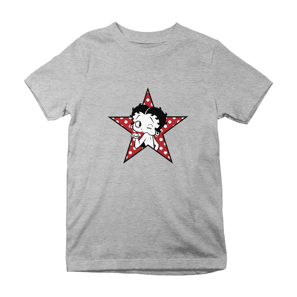 Betty Boop Wink Polka Dot Star Kids T-Shirt-Betty Boop Shop