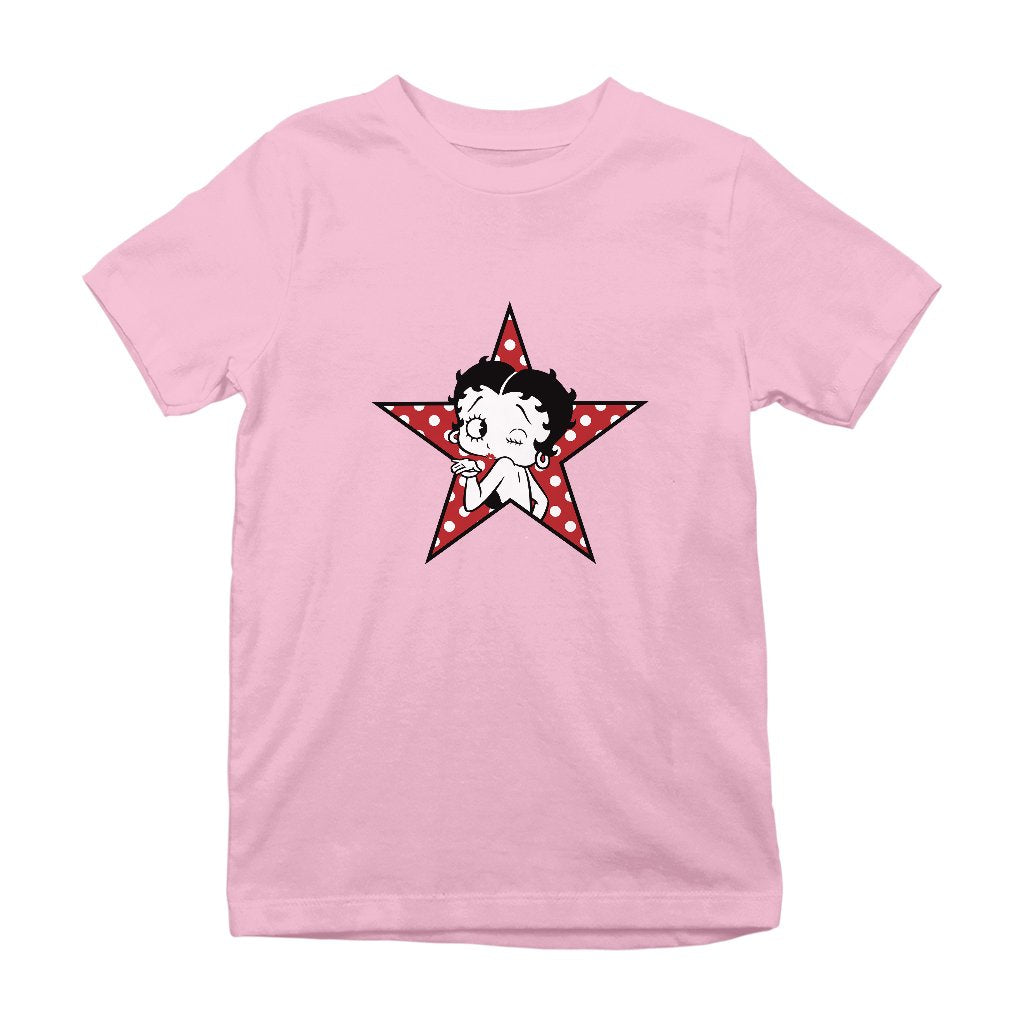 Betty Boop Wink Polka Dot Star Kids T-Shirt-Betty Boop Shop