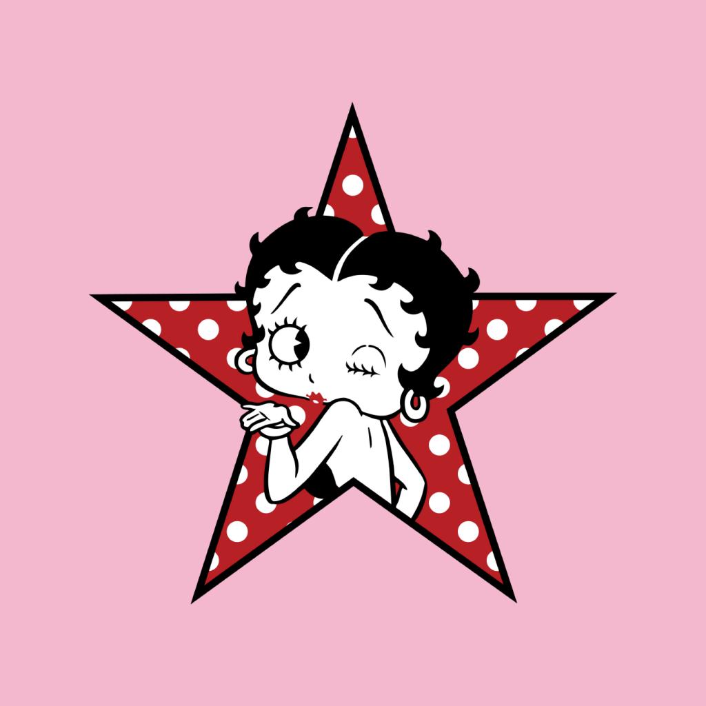 Betty Boop Wink Polka Dot Star Kids T-Shirt-Betty Boop Shop