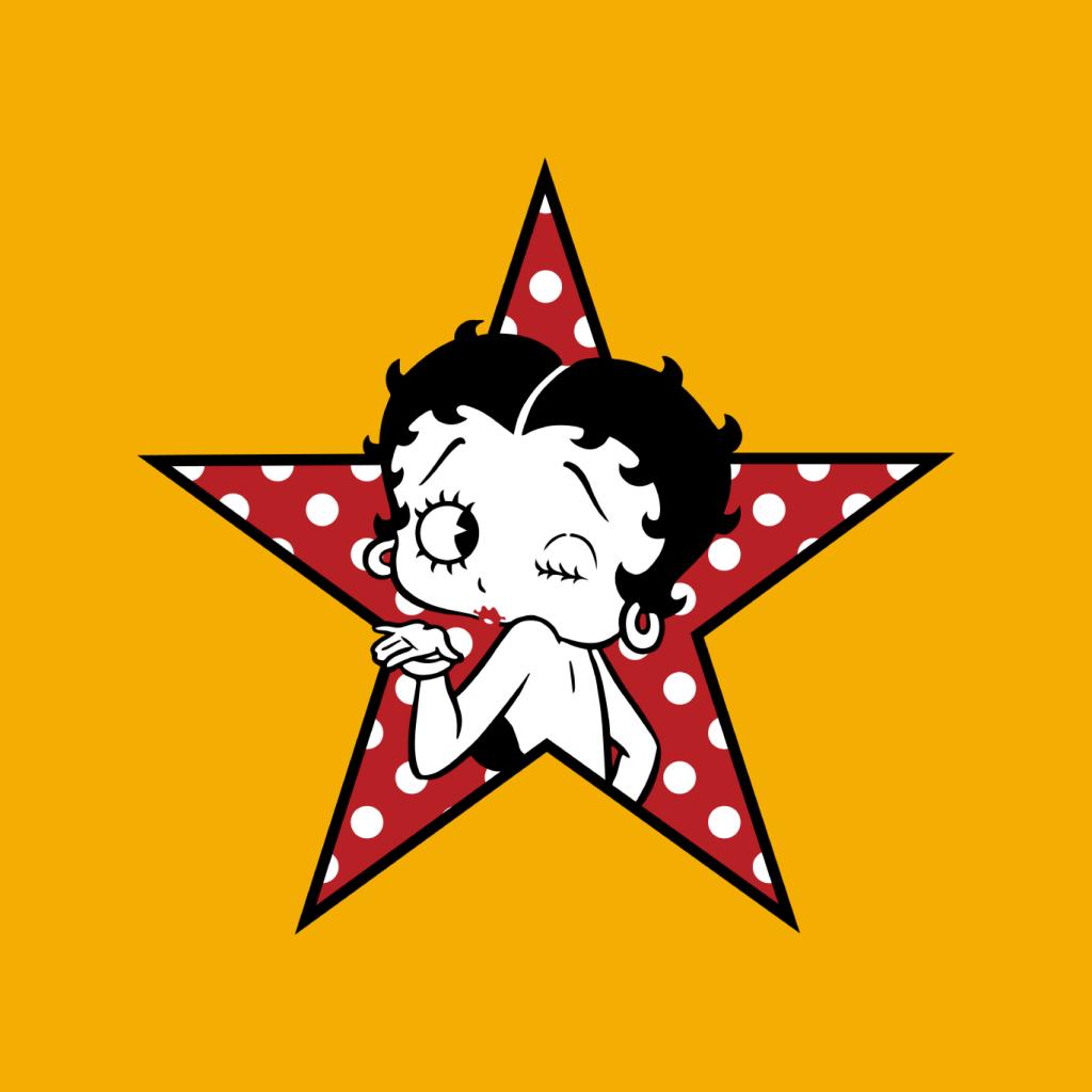 Betty Boop Wink Polka Dot Star Women's Hooded Sweatshirt-Betty Boop Shop