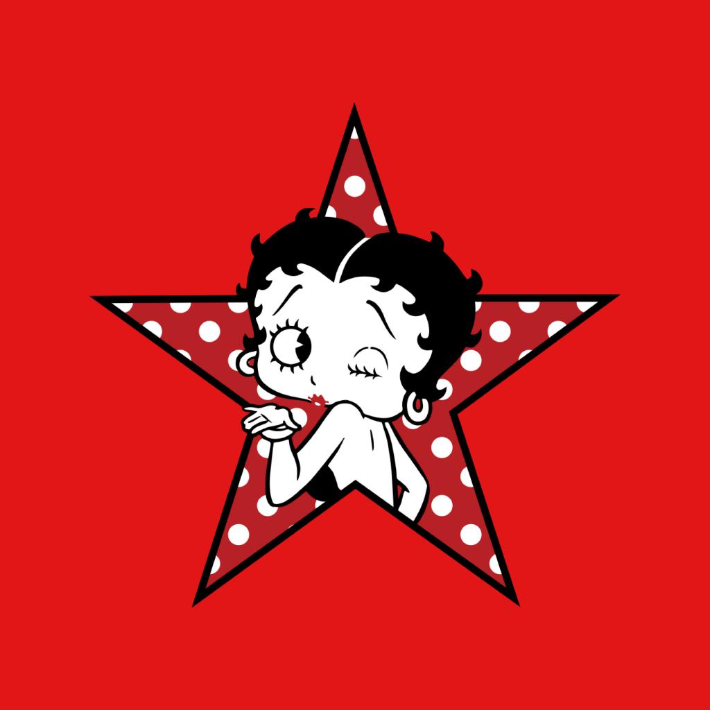 Betty Boop Wink Polka Dot Star Women's Hooded Sweatshirt-Betty Boop Shop