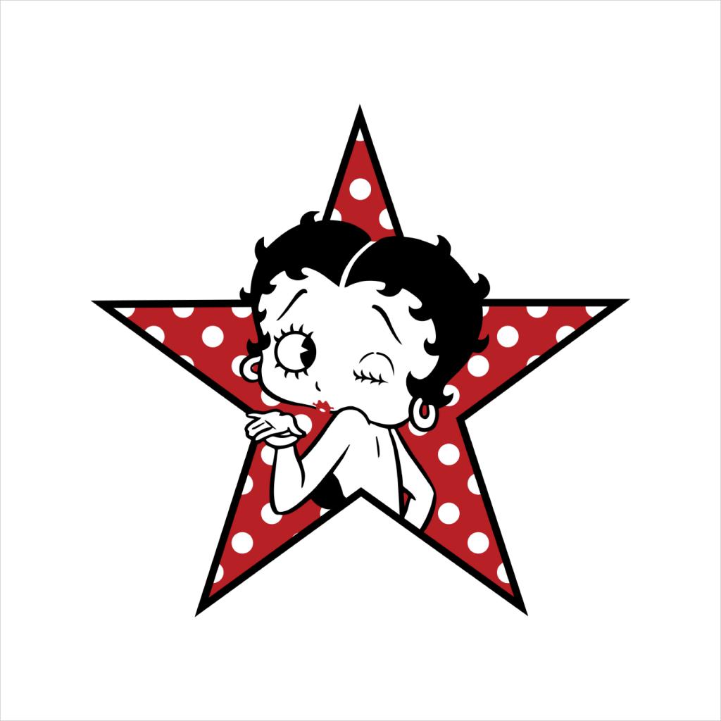 Betty Boop Wink Polka Dot Star Women's Hooded Sweatshirt-Betty Boop Shop