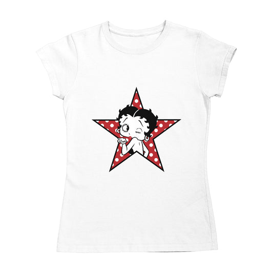 Betty Boop Wink Polka Dot Star Women's T-Shirt-Betty Boop Shop