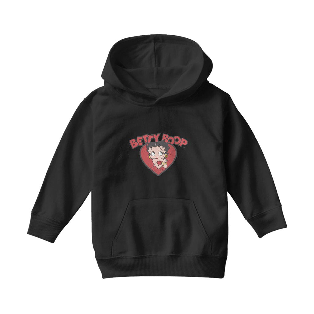 Betty Boop Love Red Dress Kids Hooded Sweatshirt-Betty Boop Shop