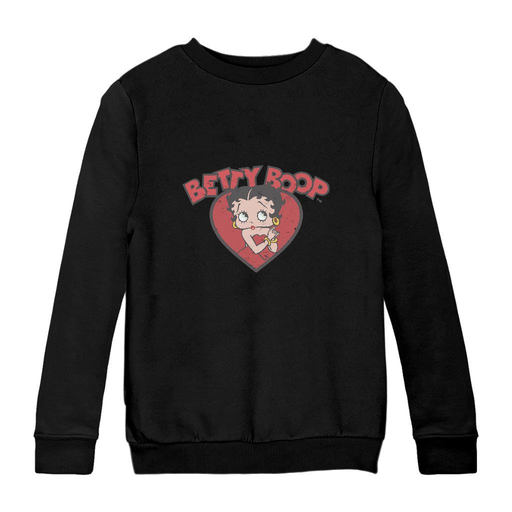 Betty Boop Love Red Dress Kids Sweatshirt-Betty Boop Shop