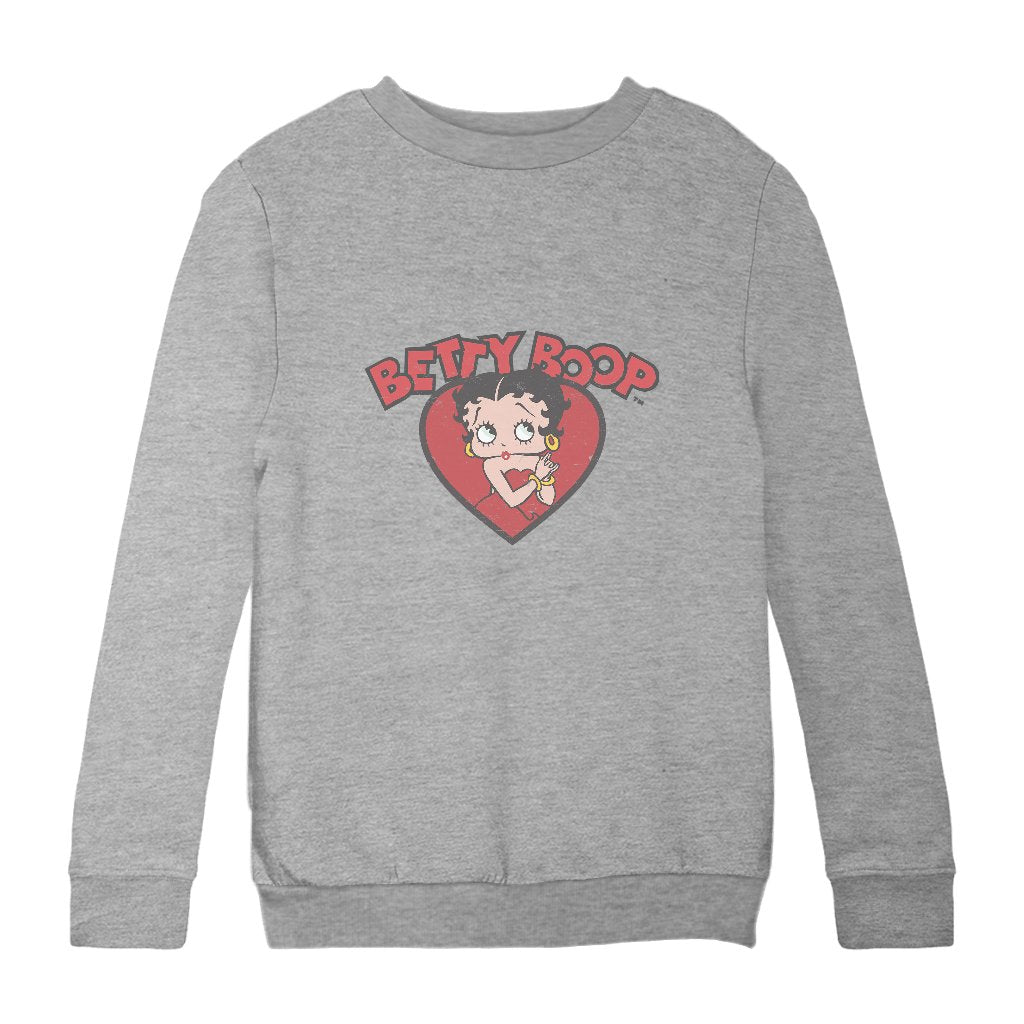 Betty Boop Love Red Dress Kids Sweatshirt-Betty Boop Shop