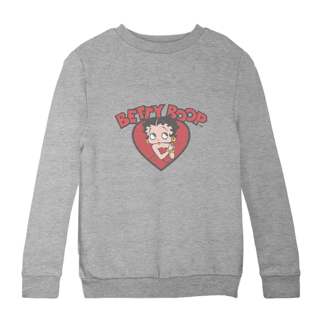 Betty Boop Love Red Dress Kids Sweatshirt-Betty Boop Shop
