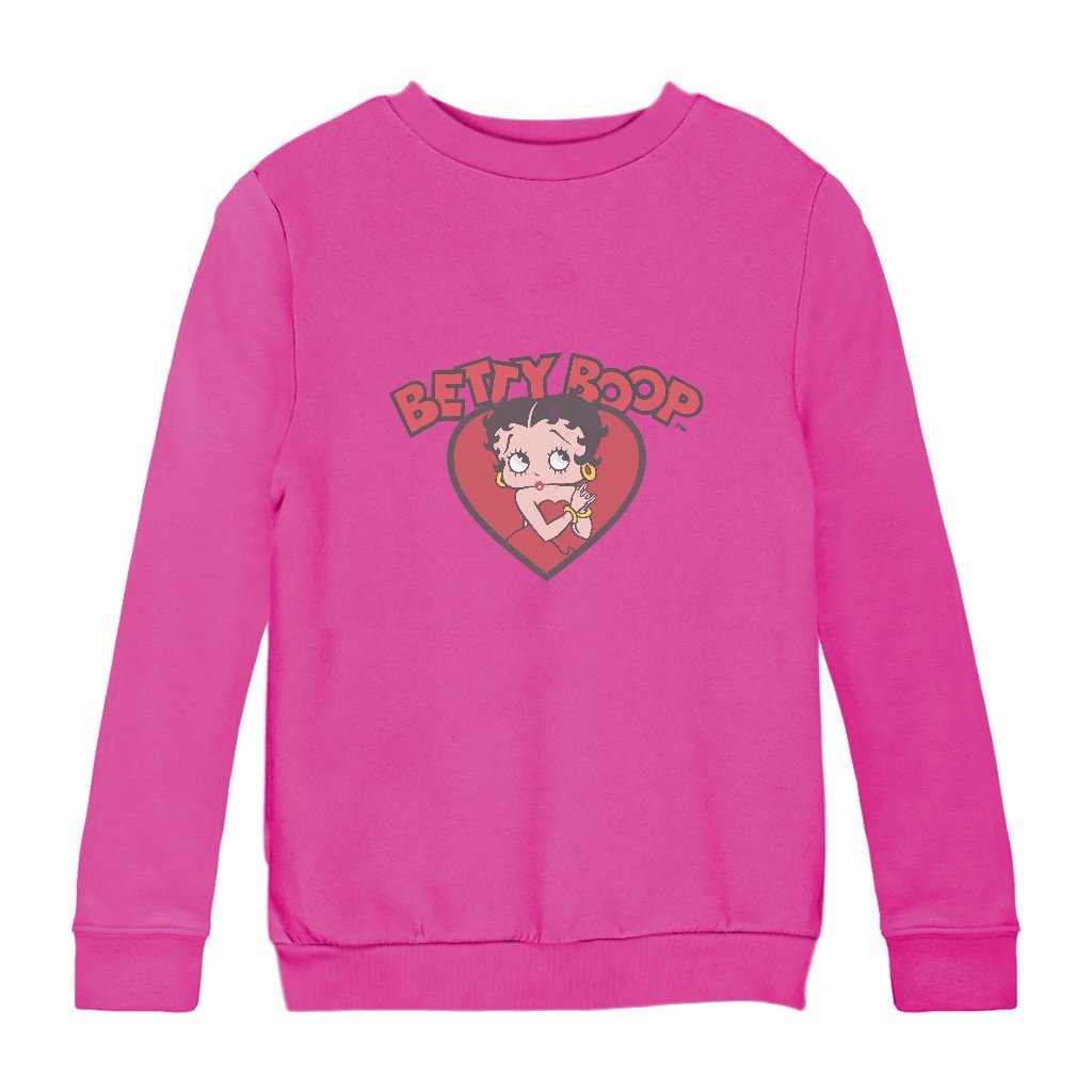 Betty Boop Love Red Dress Kids Sweatshirt-Betty Boop Shop