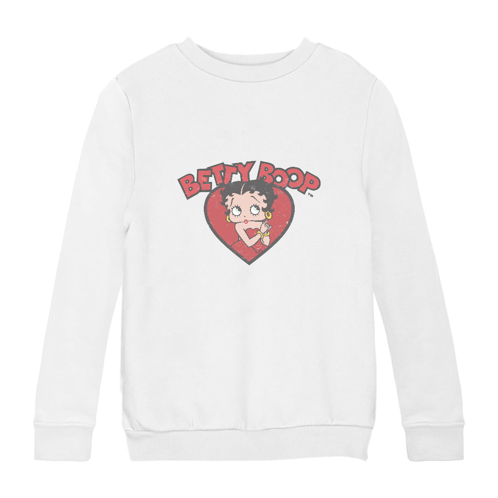 Betty Boop Love Red Dress Kids Sweatshirt-Betty Boop Shop