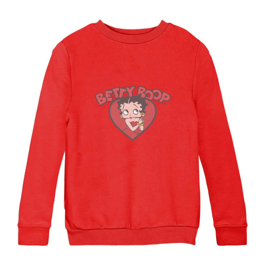 Betty Boop Love Red Dress Kids Sweatshirt-Betty Boop Shop