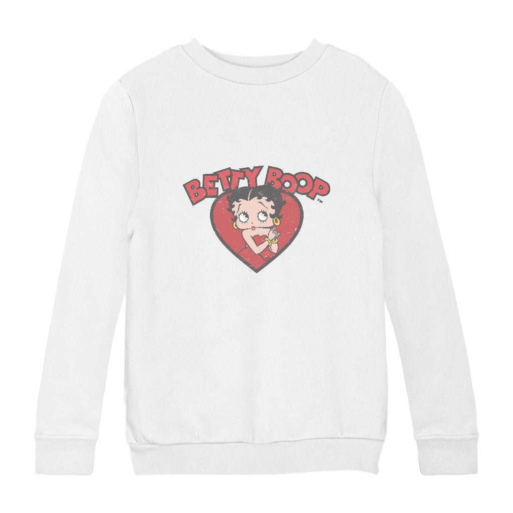 Betty Boop Love Red Dress Kids Sweatshirt-Betty Boop Shop