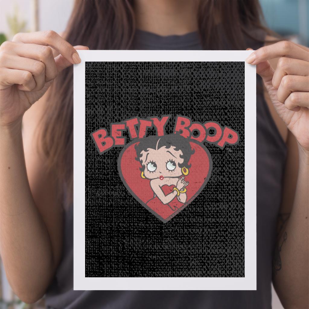 Betty Boop Love Red Dress A4 Print-Betty Boop Shop